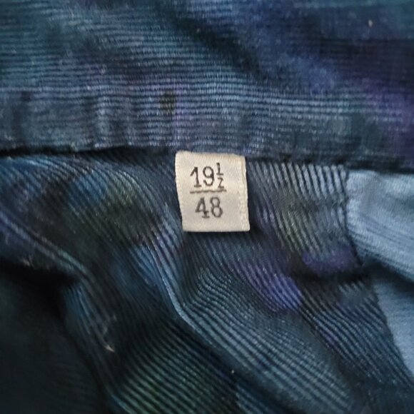 NWT MARIO BLASI Men's Button Down Corduroy Shirt Dark Blue Size 19 1/2 48 - Picture 7 of 7